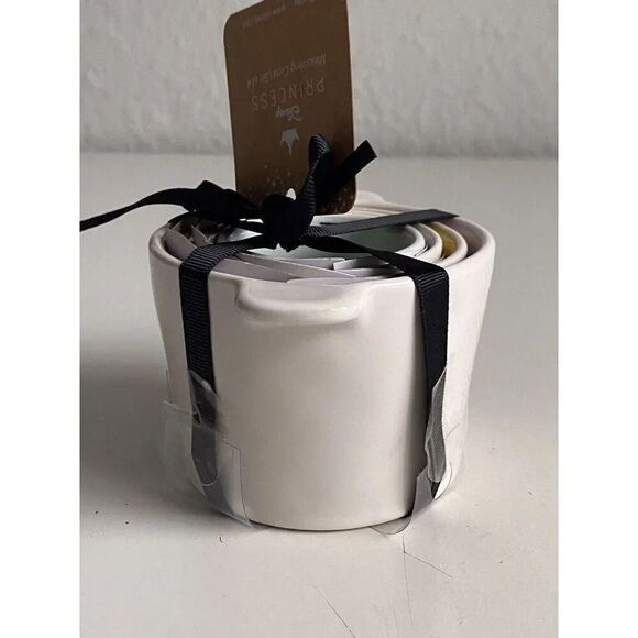 RAE DUNN Disney Princess Silhouette Watercolor Ceramic Measuring Cups Set Of 4 - Picture 7 of 8